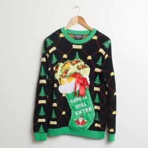 Ugly Christmas Sweater Mens Small Oversized Guac Is Still Extra